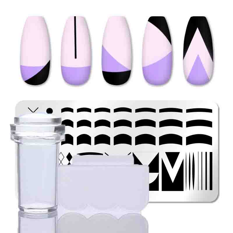2Pcs/Set Nails Art Stamp Plates Leaf Flower Stainless Steel Stencils Nail Printing Image Manicure Stamping Tools