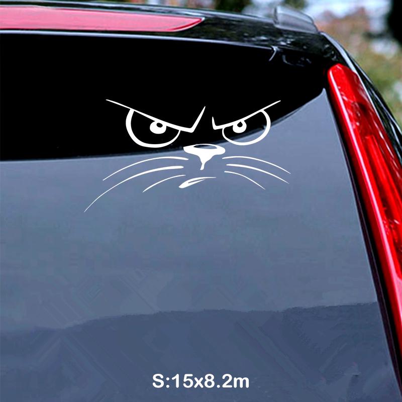Autocollants Voiture Tête De Chat Noir - 2 Feuilles Motifs Différents - Vinyle Résistant Aux UV Et Amovible - Pour Pare-chocs, Vitres