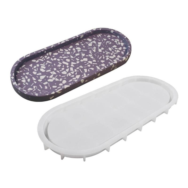 Stampo in Silicone per Sottobicchiere Ovale Stampo per Posacenere Fai da Te Stampo per Vassoio in Cemento e Gesso Stampo per Colata in Resina Epossidica Sottobicchiere Stampi Artigianato Decorazione per la Casa