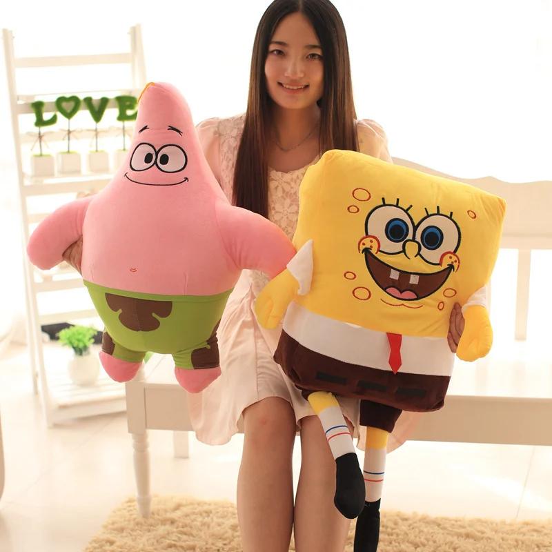 Big Size Very Soft SpongeBob Patrick Star Plush Toy Stuffed Anime Plushies Cute Doll Cuddly Pillow Peluches Gifts Girl