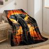 Elephant Sunset River Bedroom Blanket for Livingroom Couch Lunch Break Soft Throw for Friend's Festival Gift