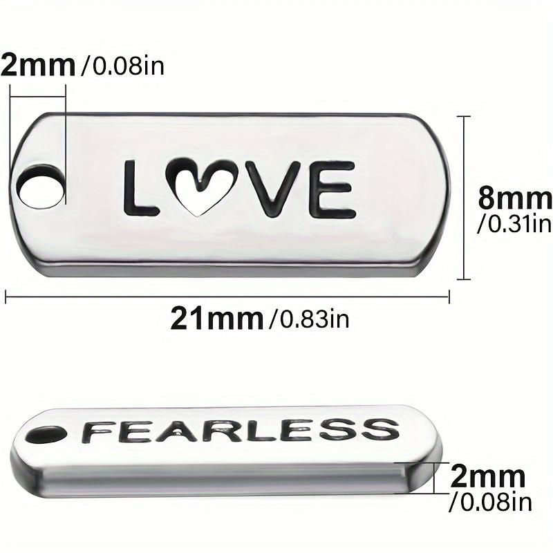 40 Stück Gravierte Motivierende Wortanhänger - Silbrige Zinklegierung Anhänger für DIY Schmuck, Halsketten, Armbänder & Schlüsselanhänger
