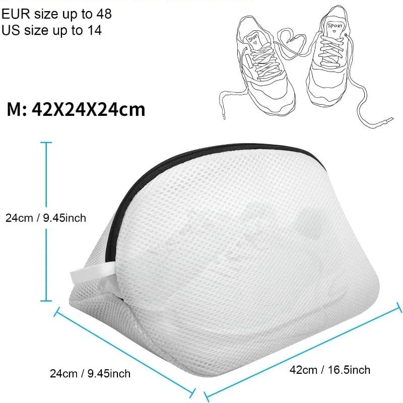 1/2pc Mesh Laundry Bag Washing Machine Shoes Bag with Zips Travel Shoe Storage Bags Protective Clothes Storage Box Organizer Bag