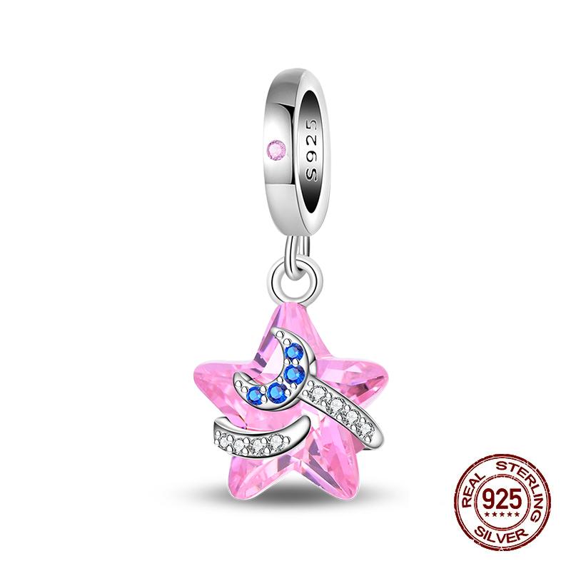 Authentic Copper Glowing Planet Zircon Floral Fairy Four Leaf Shamrock Charms Bead Fit Authentic Bracelets Diy Jewelry Gift