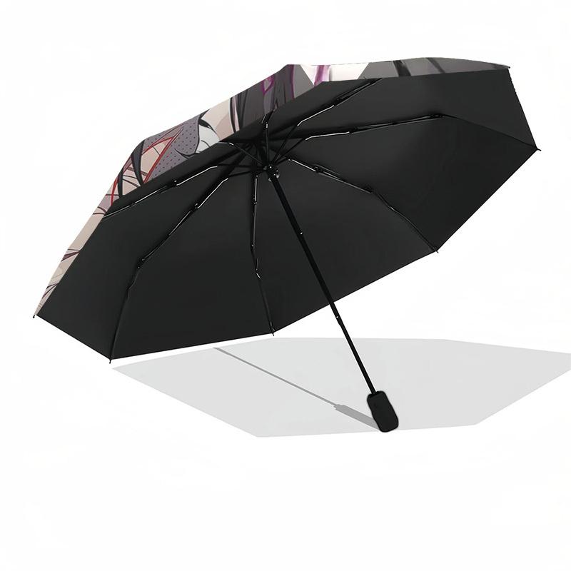 1pc Outdoor Umbrella with Anime Character Design - Automatic Opening/Closing Umbrella with Portable Tri-Fold Design, 8-Rib Iron Frame, Perfect Gi
