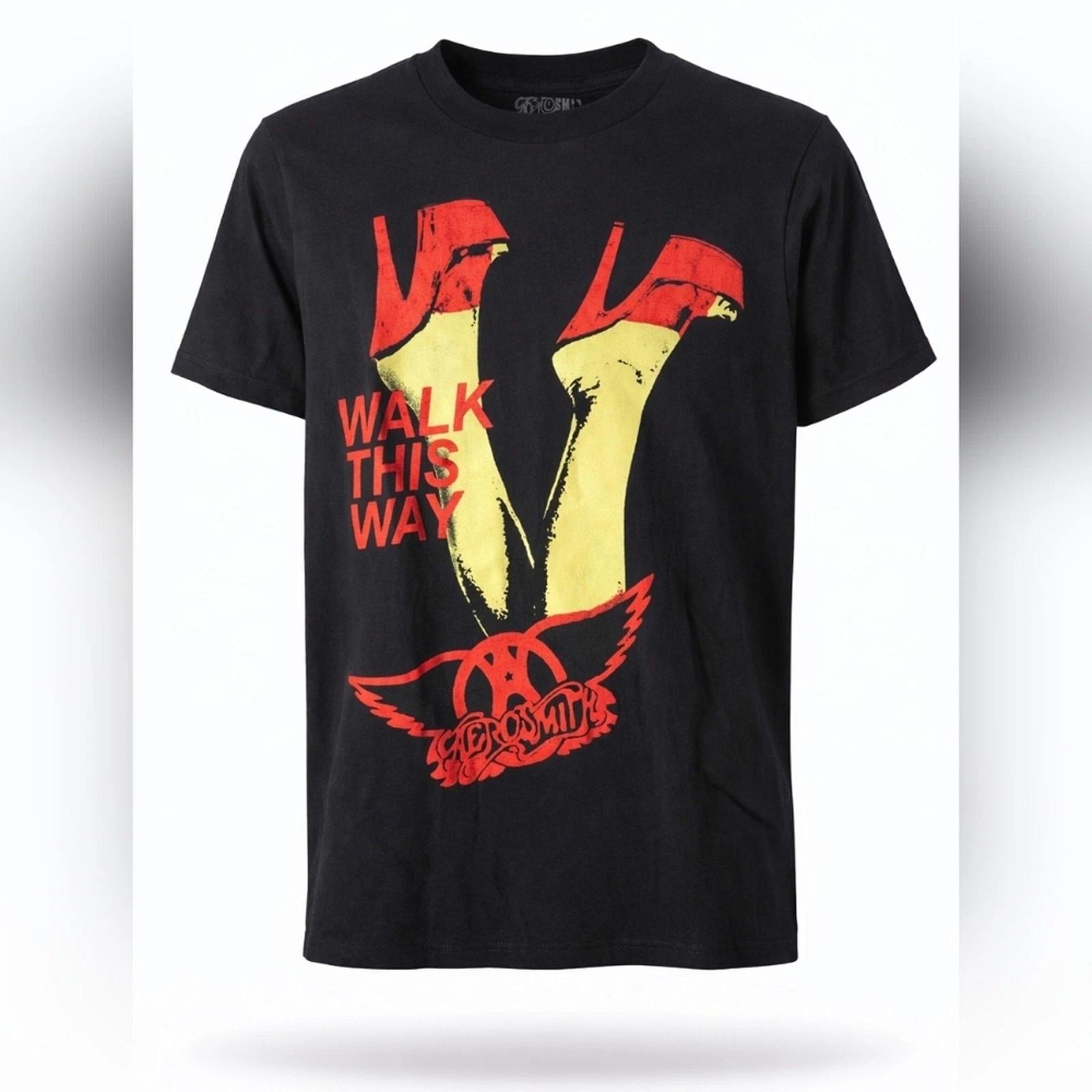 Aerosmith Walk This Way Tee Unisex Small Black Classic Rock Band album art nwot 2XL
