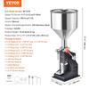 Manual Paste Liquid Filling Machine, 5-100ml Bottle Filler, Adjustable Bottle Filling Machine, Stainless Steel Liquid Filler with Hopper for Milk