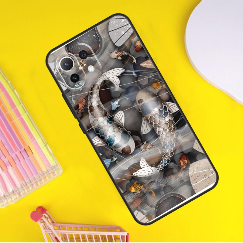 Koi Carp Fish Yin Yang Cover For Xiaomi 14 Ultra 13 11T 12T 13T 14T Pro POCO X7 X6 Pro X3 X5 F3 F5 M6 F6 Pro Case
