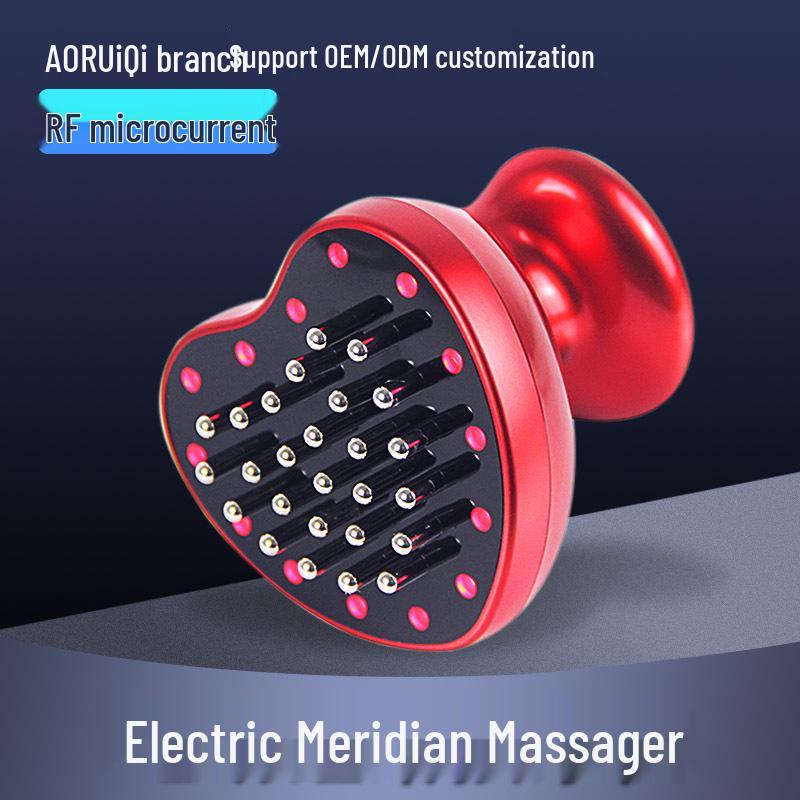 Meridian Light Electric Gua Sha: Skin Rejuvenation & Ultrasonic Beauty Tool with Heating Function красный