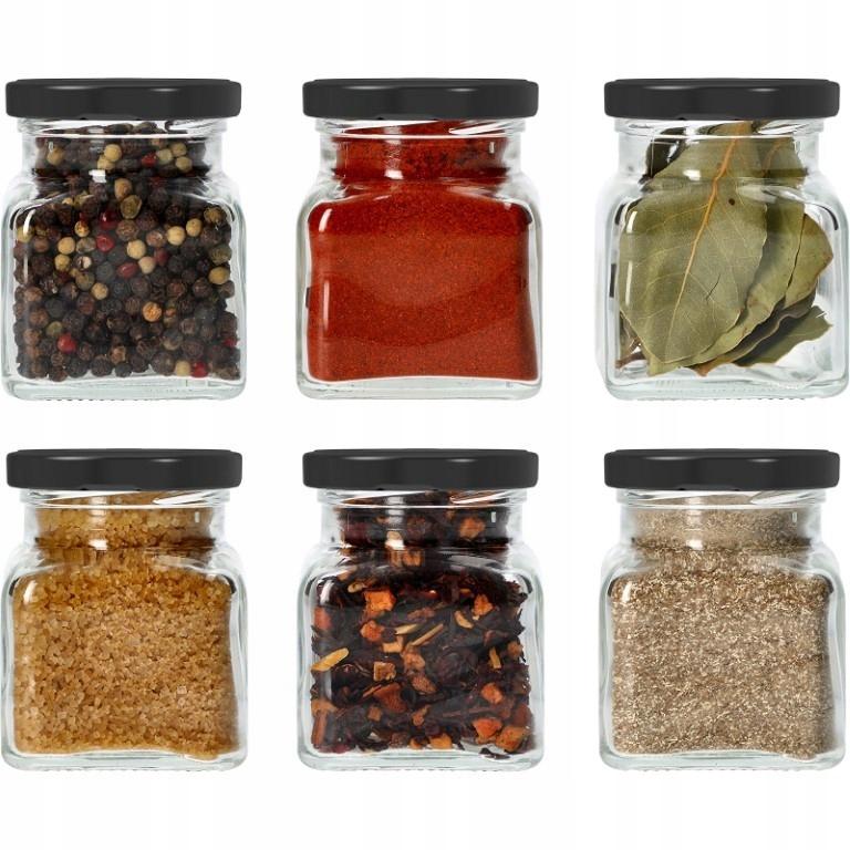 Spice Jars with Lids, 6 Pcs, 120 Ml