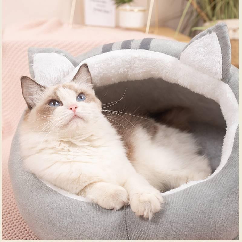 Wholesale Cat Ear Slippers Nest Four Seasons Universal Semi-enclosed Cat House Pet Cat Supplies Winter Warm Cat Nest