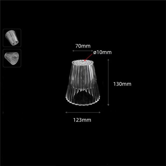 Clear 10mm Small Opening Acrylic Lamp Shade Replacement, 1cm Hole Plastic DIY Lampshade with Aluminum Lid Cover for Lighting