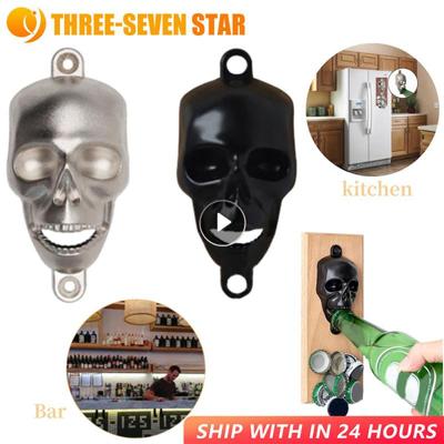 Deschizător de sticle Craniu Retro Halloween Unic Deschizător de sticle de bere montat pe perete Metalic Deschizător Elegant Bar Acasă Decor de Halloween