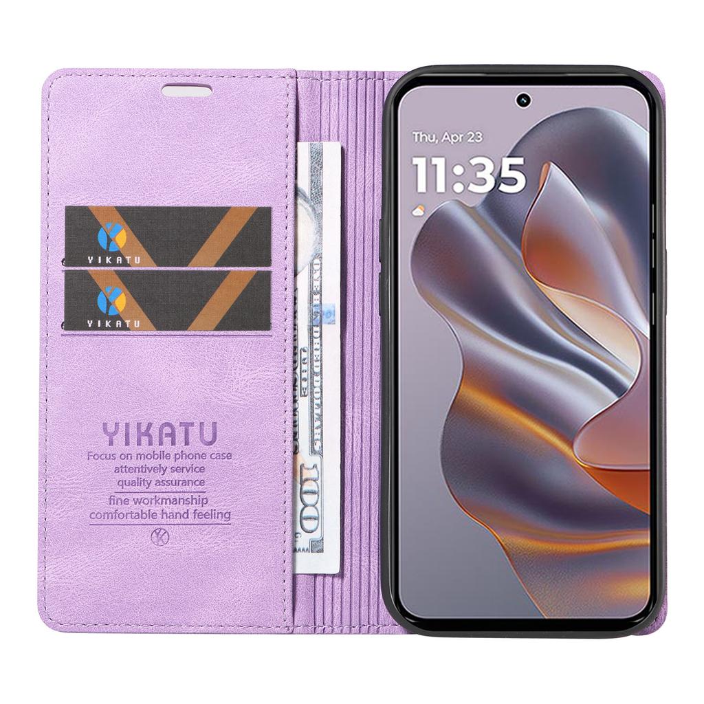 YIKATU YK-004 For Motorola Edge 50 Neo 5G/Moto S50 5G/Thinkphone 25 5G Case Leather Skin-Touch Phone Cover Magnetic Auto-Absorbed