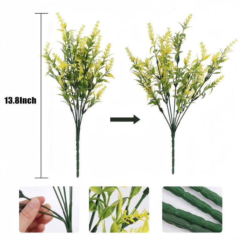 10pcs Simulated Plant Plastic Lavender Wheat Ears Indoor and Outdoor Decorative Purple Lavender Fake Flowers Wedding Decoration