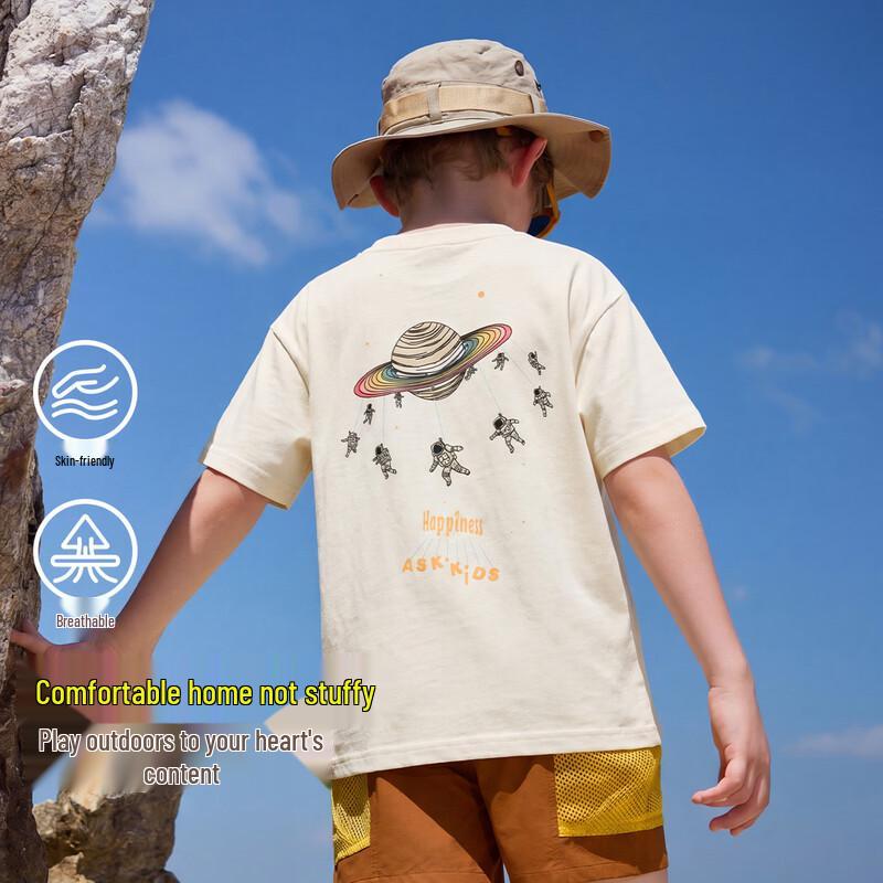 ASK JUNIOR Boys  Summer Breathable Short-Sleeve T-Shirt 140