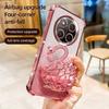 KEYSION Shockproof Plating Phone Case for HONOR X9c 5G Clear TPU Glitter Jewelled Swan kickstand Cover for Huawei Magic7 Lite 5G