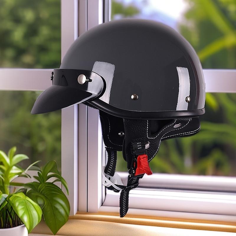 Retro motorcycle half helmet, scoop helmet cruising motorcycle helmet