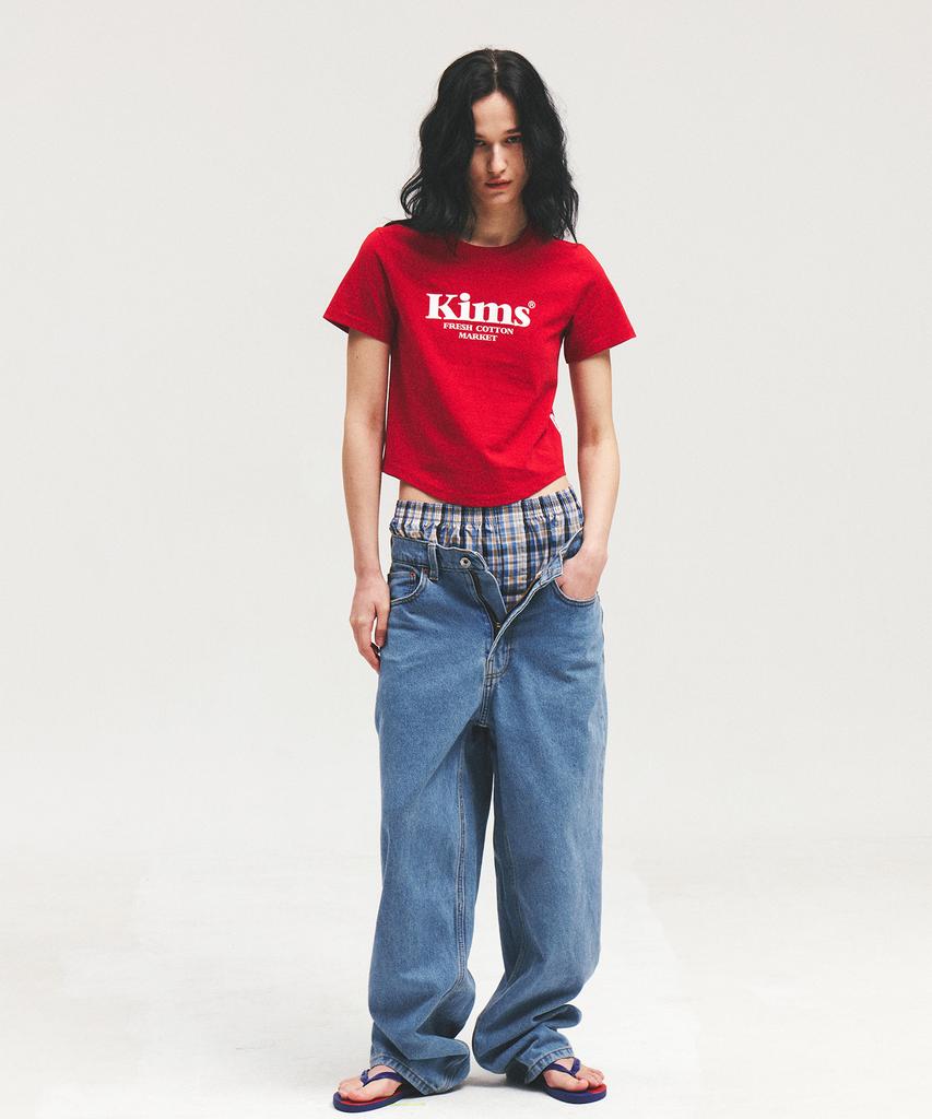 Kimseupeulesikoteunmakes (Unisex) Kims Bam Logo Tee Red