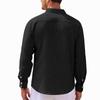 Men's Casual Long Sleeve Shirt Pullover Stand Collar Buttoned Henley Shirt Lightweight Relaxed Fit Top for Daily Wear