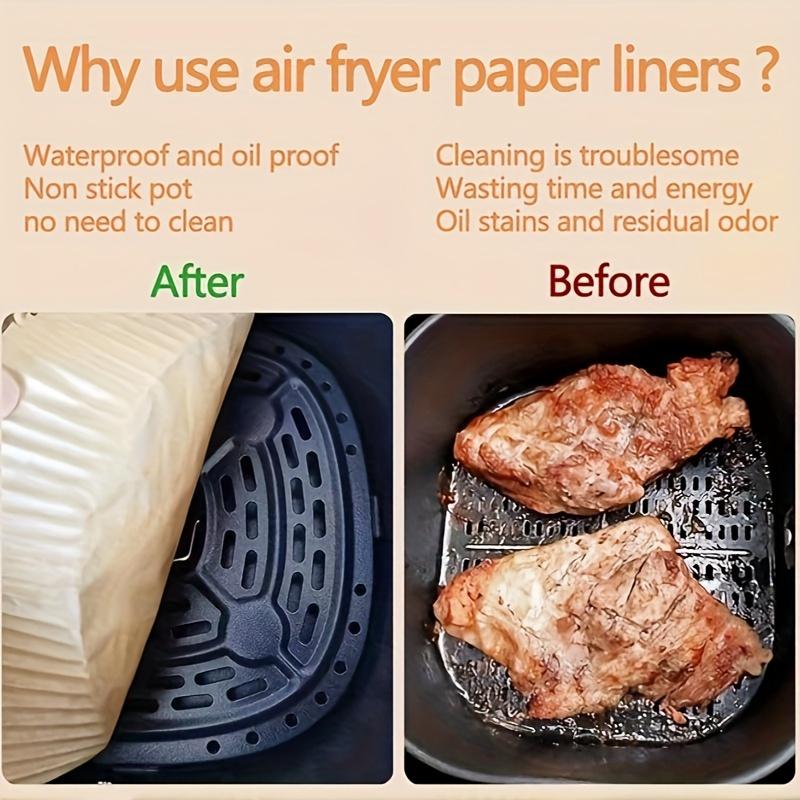 A Pack of 100 Square Parchment Paper Liners, Suitable for 9-Inch Air Fryers, Designed for 5 to 8-Liter Air Fryers
