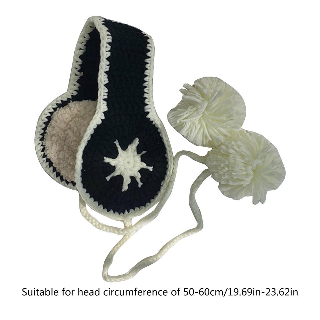 Knit Strap Ear Muffs for Women Warm Ear Warmers Cold Weather Ear Protective Furry Ear Covers for Outdoor Photo Earmuff