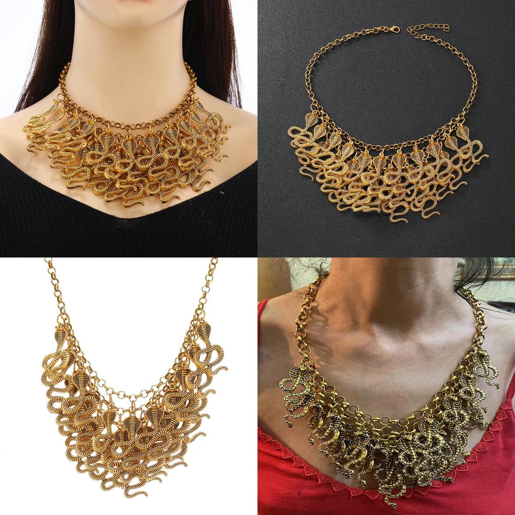 Snake Alloy Vintage Pendant Chain For Unisex Fashionistas Retro Geometric Style