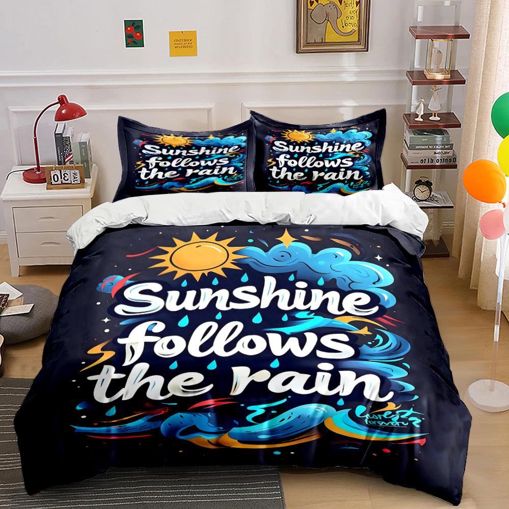 

Sun, clouds, raindrop graphics. Bedding sets Duvet cover sets Duvet covers Pillowcases(1 * Duvet Cover 2 * Pillowcases, without duvet insert) 135x200cm