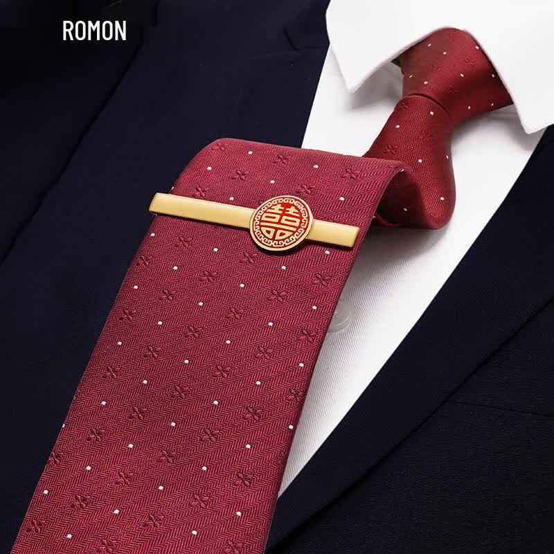 Romon Men s Knot-Free Zipper Tie вино красного
