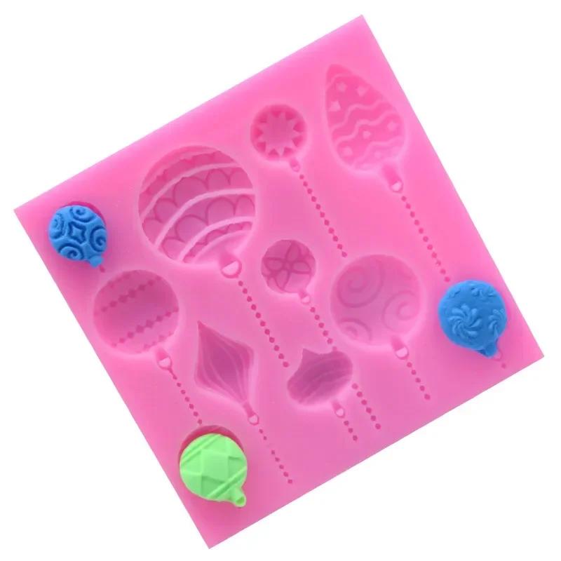 1 Pcs Cake Craft DIY Christmas Ball Shaped Silicone Mold Christmas Decoration Fondant Cake Mold Embossed Cutter