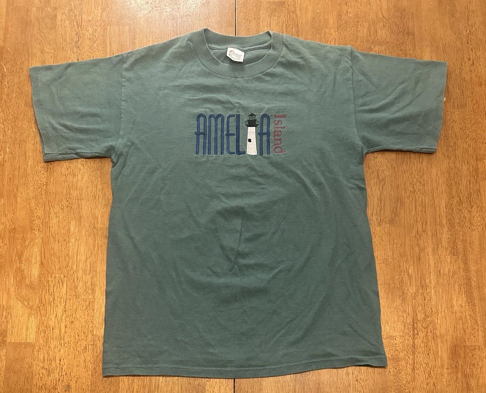 Vintage 90s Amelia Island Lighthouse T Shirt Medium Single Stitch 3XL