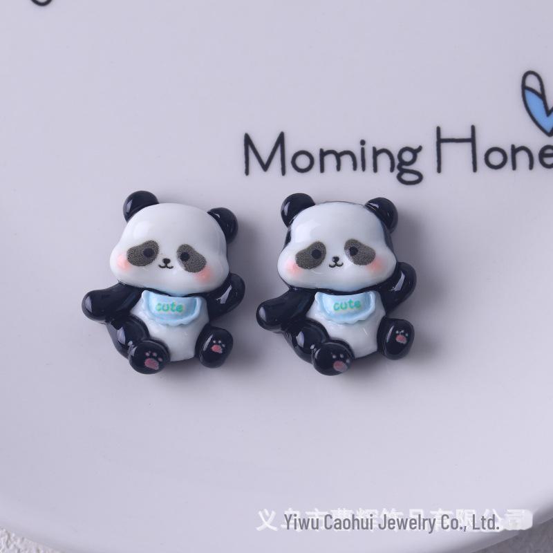 Cute Cartoon Panda Resin Jewelry & DIY Decor: Cream Glue, Keychain, Pendant, Shoe Buckle.