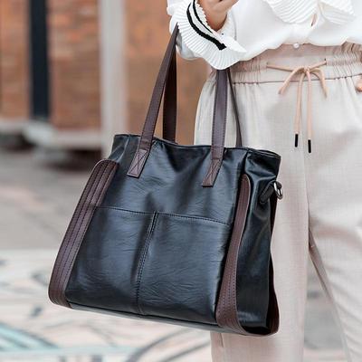 Damen-Tragetaschen aus PU-Leder mit hoher Kapazität, lässig, große Umhängetasche, Handtasche