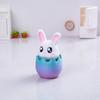 Easter Bunny Decoration Spring Rabbit Figurine with Egg Base for Home Office Desk Shelf Window Sill Decor