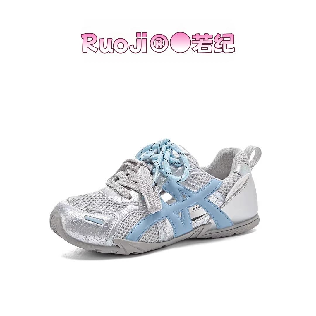 

European station hollow German training shoes women s shoes 2025 summer new Korean version mesh breathable casual Forrest Gump shoes ins tide 40 небесно-голубой