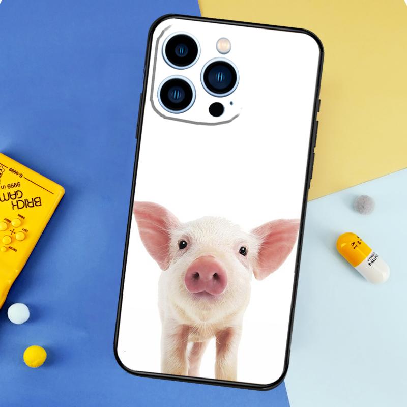 Kawaii Pig Phone Case For iPhone 16 15 13 12 11 14 17 Pro Max 13 mini 16 Plus 16e 17 Air Bumper Cover