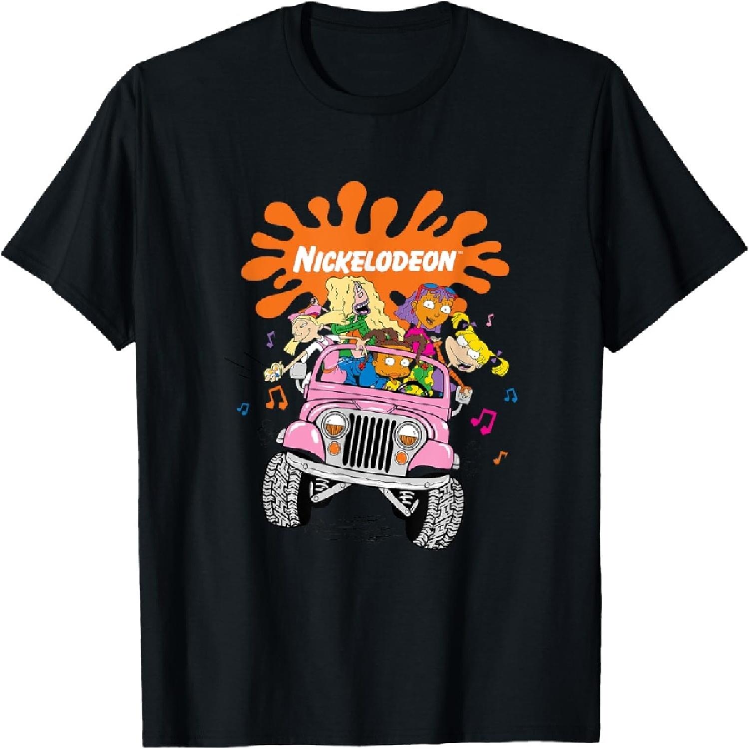 Nickelodeon Girls Jeep Ride Fun 90s Cartoon Vibes T-Shirt S