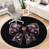 1pc Heart Bow Office Round Area Rug, Indoor Mat Suitable ForOffice, Under Office Chairs Bedroom Living Room Home Decor, Room Deco 039