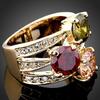 Women's Luxury Cubic Zirconia Crystal 9K Gold Plated Ring Cocktail Party Jewelry