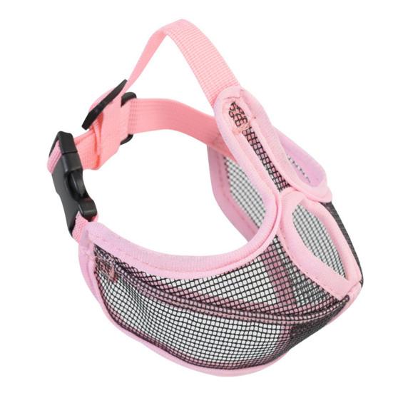 

Уютный инновационный чехол для рта собаки, не трескающийся, короткий, предотвращающий лай, намордник для прогулок L розовый