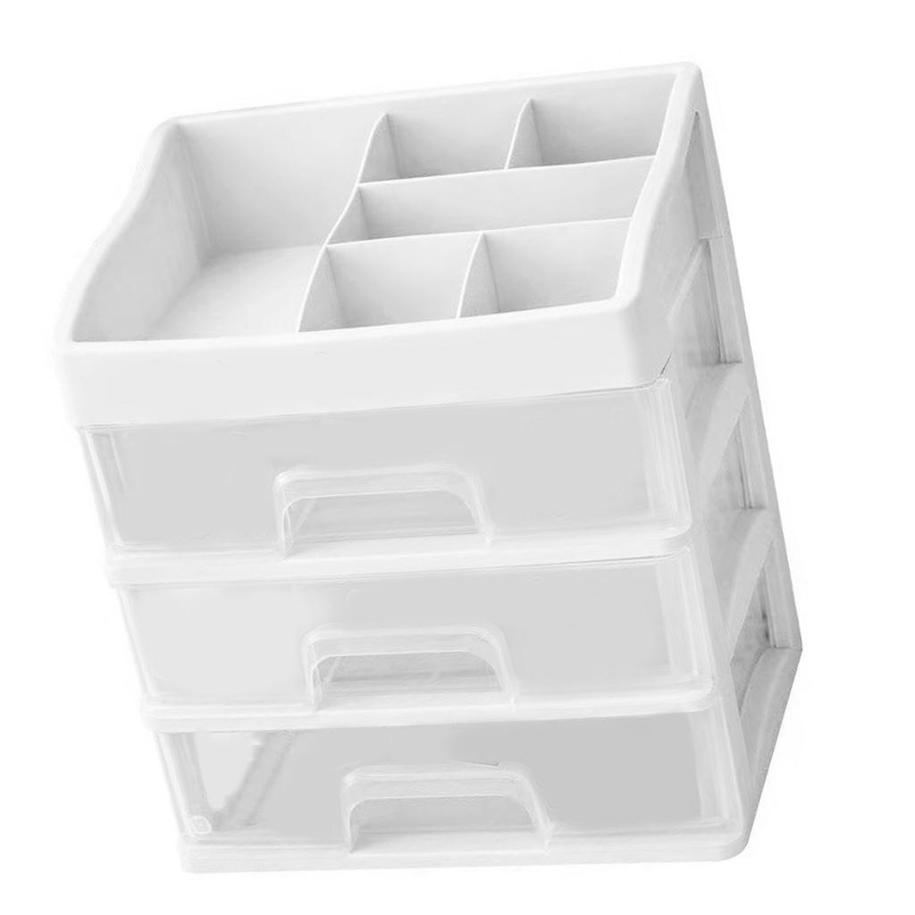 Desk Organizer with 3 Drawers 4 Tier Plastic Transparent Desktop Stationary Storage Box for Home Dor