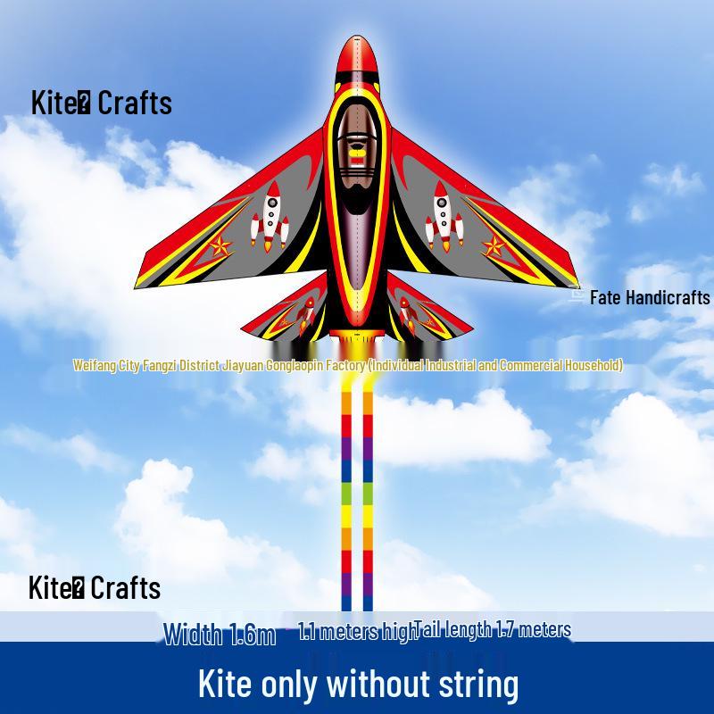Easy-Fly Rocket Airplane Kite for Kids & Adults - Light Breeze Outdoor Toy