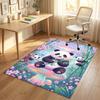 Panda Bamboo Forest Theme Soft Crystal Velvet Rug Custom Name & Text Print Non Slip Floor Rug for Bedroom Living Room