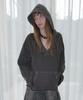 PIGMENT Deep V-Neck Hoodie [Brown]