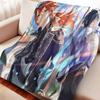 Cartoon Gesnhin Impact Kaeya Alberich Flannel Blanket Cover Warmth Soft Anime Blanket Multifunctional Decor Universal Blankets