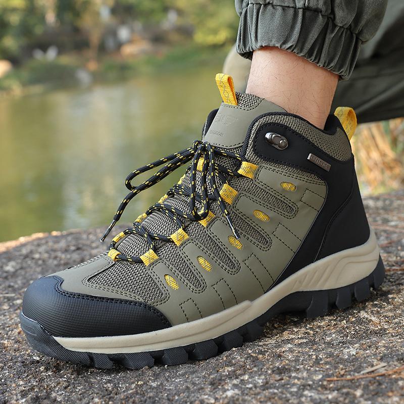 TUINANLE Men’s Walking Boots Spring Autumn Plus Size Side Outdoor Durable Hiking Desert Work Boots