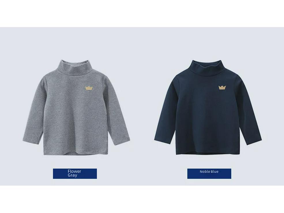 T-shirt à manches longues et col montant pour garçon 27kids automne style coréen