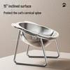 Pet Supplies 304 Stainless Steel Cat & Dog Water and Food Bowl with Neck Protection Design