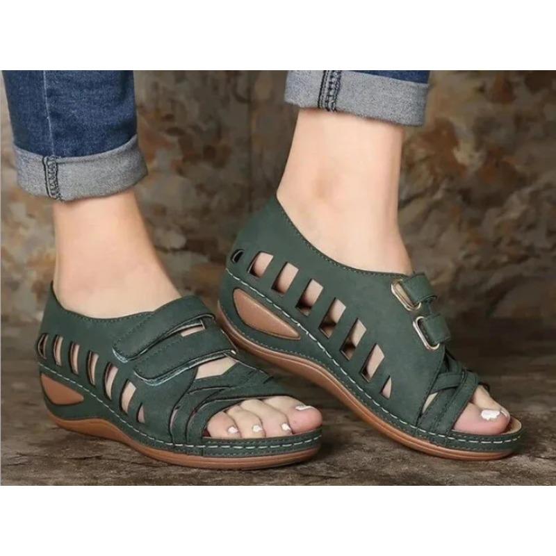 Summer Women Sandals Gladiator Ladies Wedges Buckle Platform Casual Hollow Out Shoes Female Soft Beach Shoes