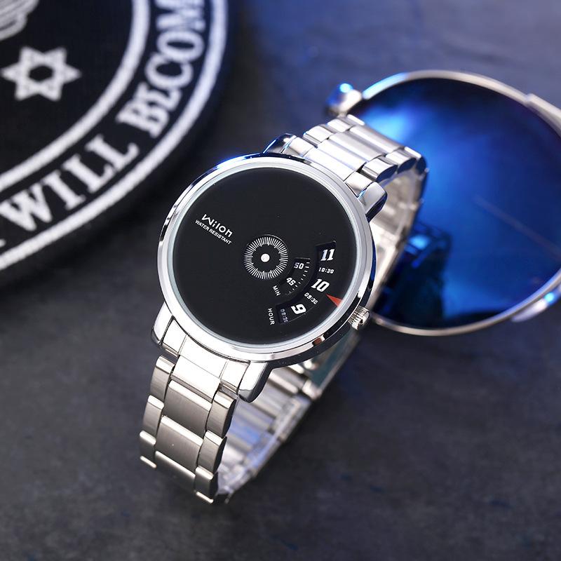 

Мужские часы корейской моды Spin корейский стиль мужские часы модные индивидуальные поворотные часы со стальным ремешком для мужчин